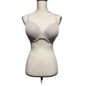 Victoria's Secret 36D T-Shirt Push-up Padded Bra Light Beige Tan Full Coverage